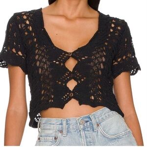 Free People Jilly Cardi Black size S NWT